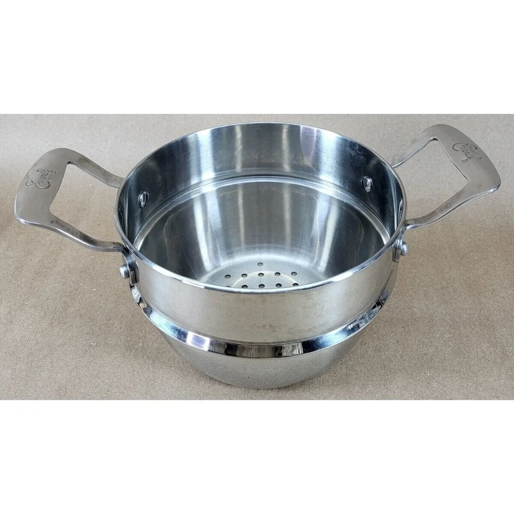 Emeril Stainless 7.5 inch Steel Strainer/Steamer Pot Pan Insert Double Boiler
